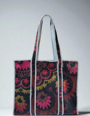 Velvet Traditional Tote Medallion On Black
