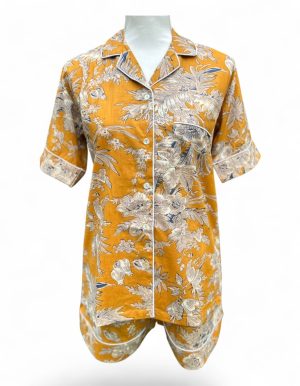 Short-Sleeve Pajama Set Mustard